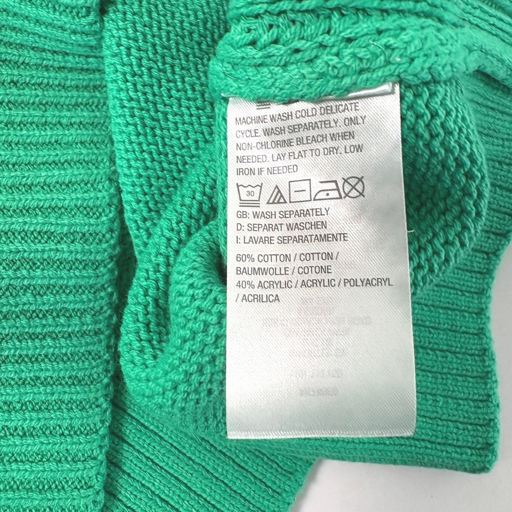 Belle by Kim Gravel Sweater Size XL Green Shaker Knit Crew Neck Pullover A674069 - Picture 4 of 8